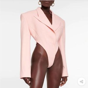 Cut out blazer body suit